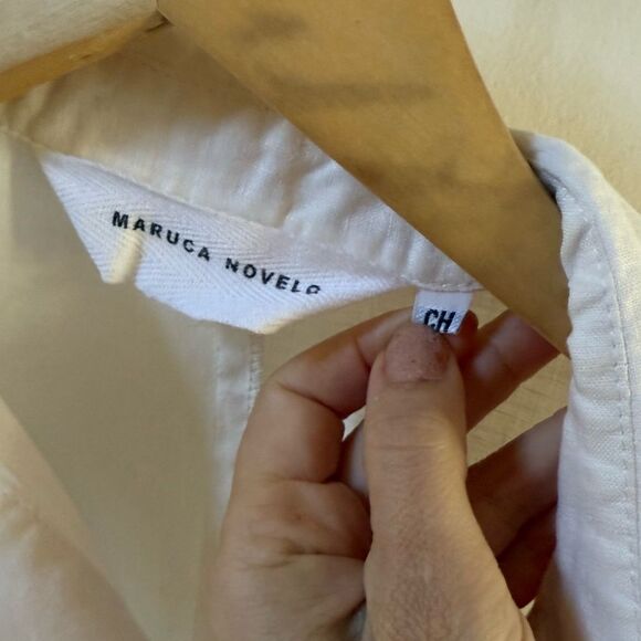 Maruca Novelo Asymmetrical Hem Midi Linen Dress in Ivory S NWOT - Picture 6 of 14